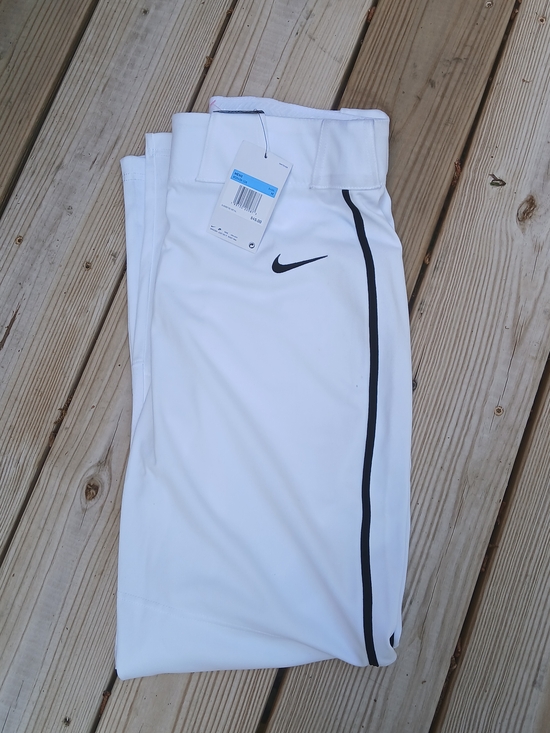 Nike Other - Nike White Athletic Pants with Black Swoosh and Stripe